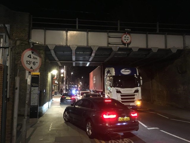 A bridge too far: Three bridge strikes in two days in East London and Norfolk: Bridge strike wood street 2