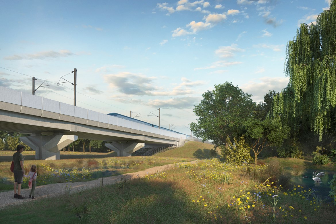 HS2’s plans for Balsall Common Viaduct capture local feedback: View towards Lavender Hall abutment southern side
