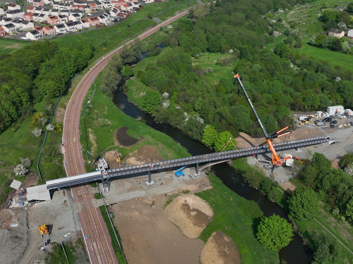 Levenmouth Rail Link - Duniface bridge installation - May 2024 - 5