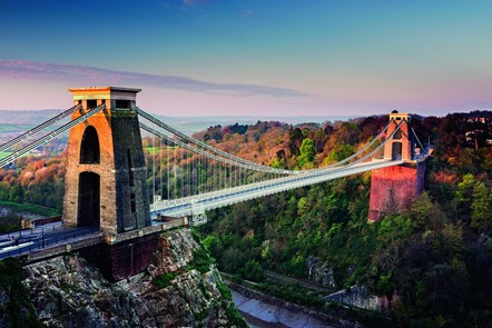 Clifton suspension bridge sunset