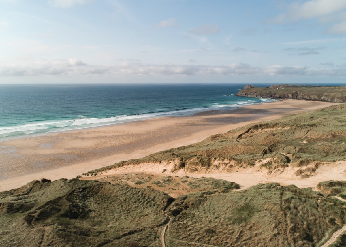 Beach view at Perran Sands