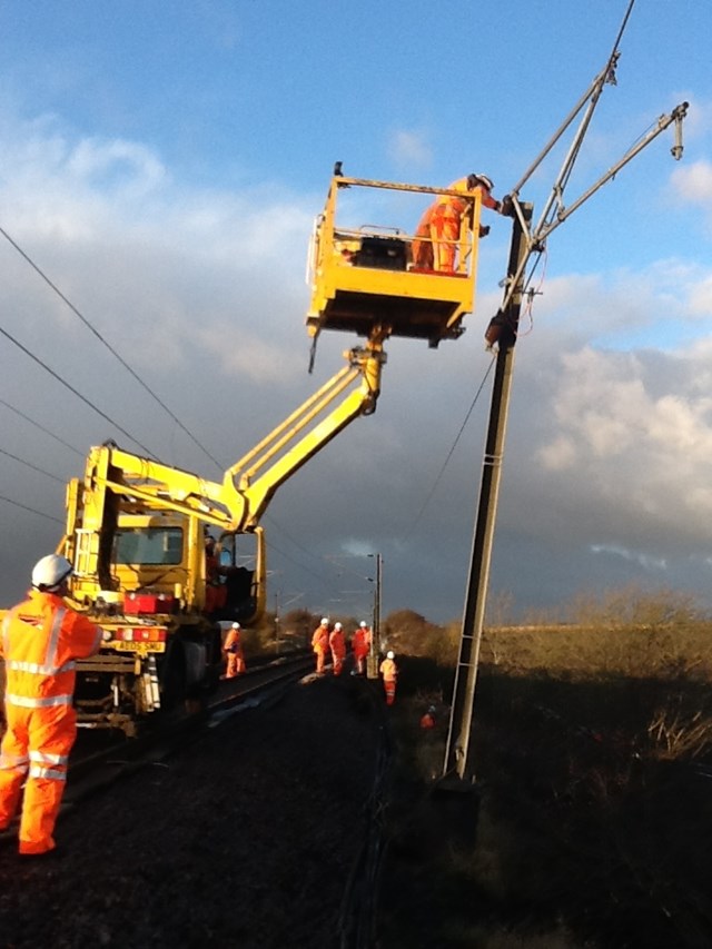 Repair to overhead line at Aycliffe
