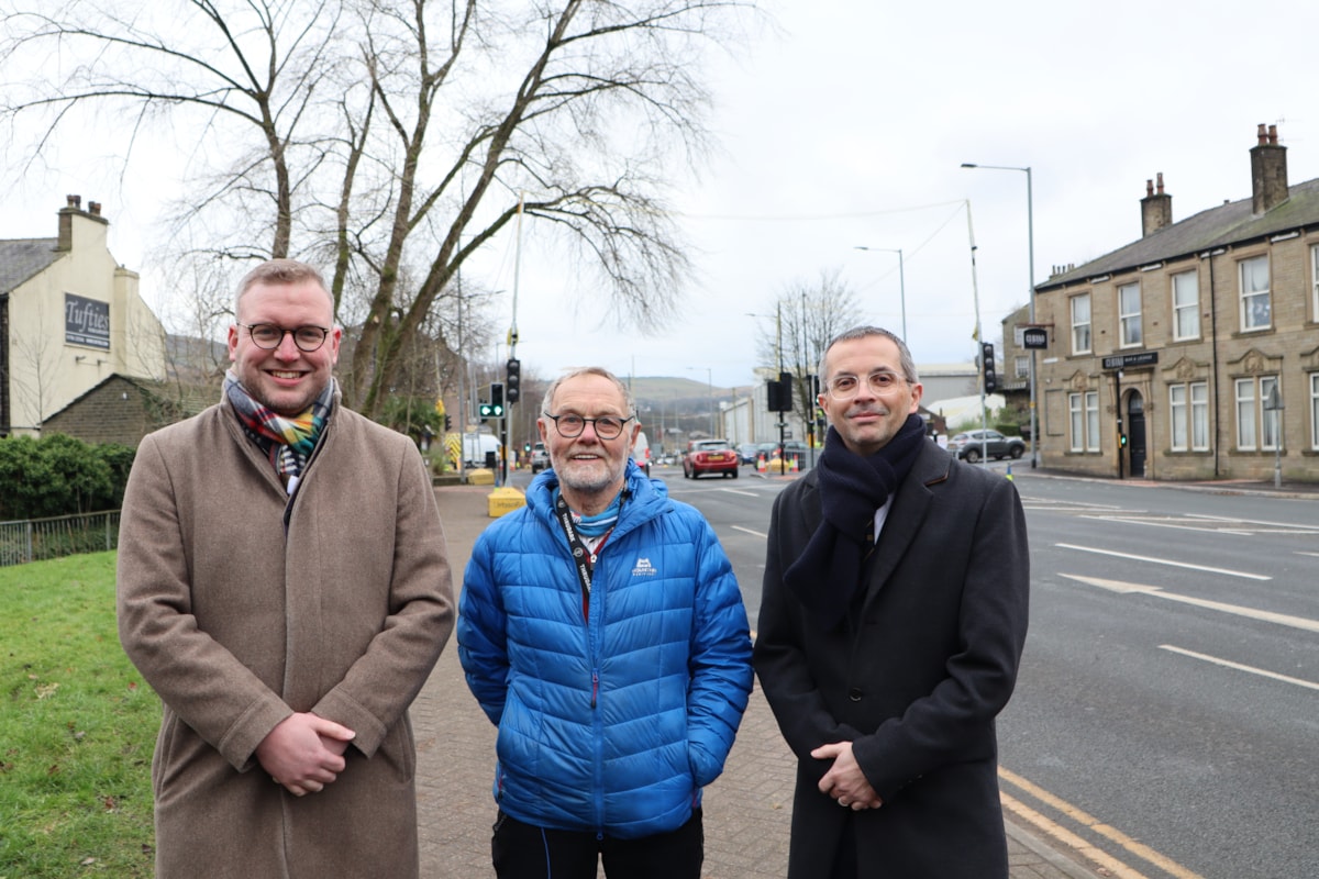 From left, Councillors Scott Smith, Nick Harris and Aidy Riggott visited the first site