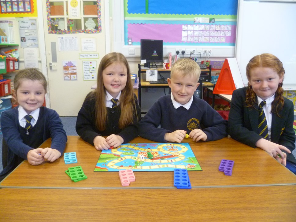Primary 2SC pupils L-R: Aimee Cormack, Madison Thomas, Innes McLennan, Mahri Rigby.