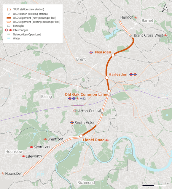 Major funding deal puts London Overground ‘missing link’ on track for next phase: TfL Graphic - WLO map