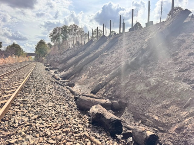 Fire damage on the railway in Stourbridge: Fire damage on the railway in Stourbridge
