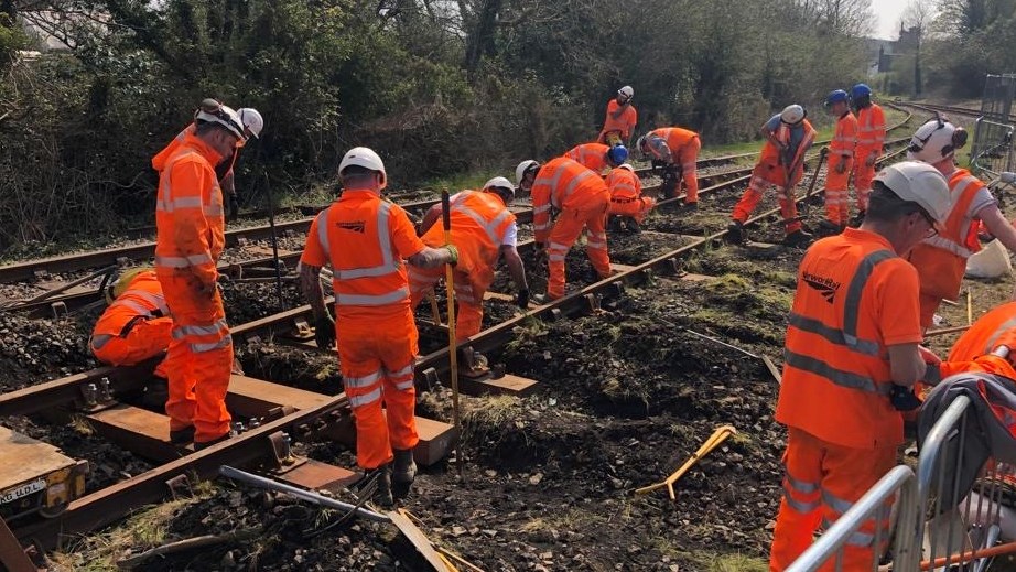 Volunteers worked to upgrade the track