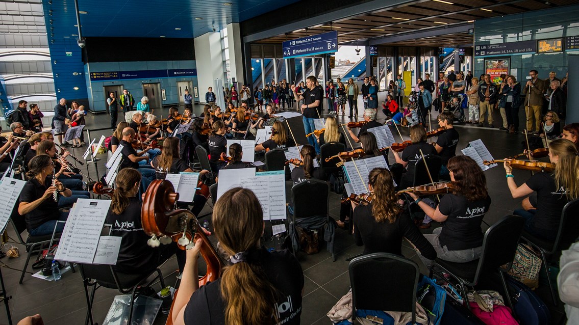 The orchestra has played at Reading station in previous years