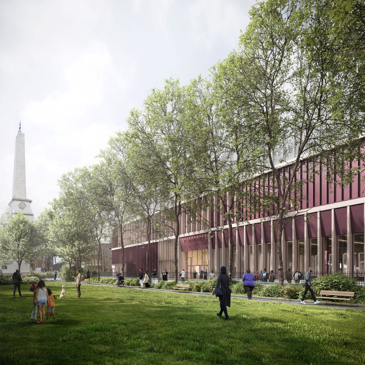 Leisure centre viewed from St Luke's Gardens - Finsbury Leisure Centre ...