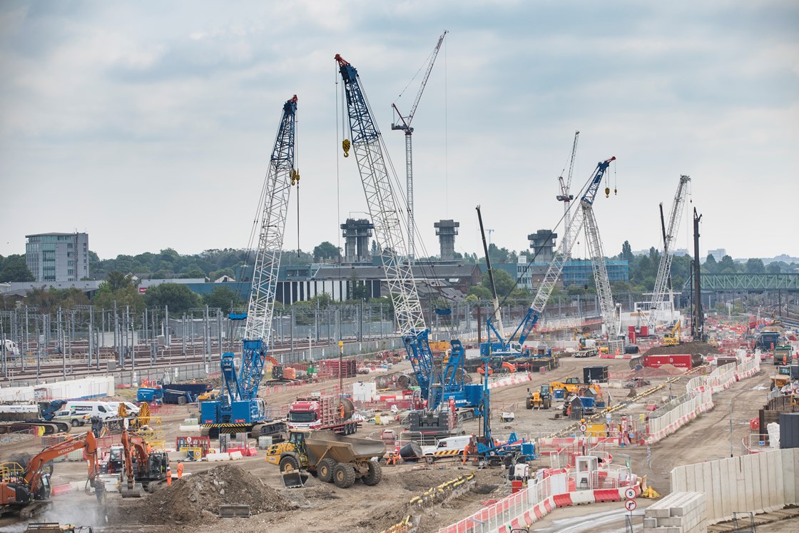 Construction progress at Old Oak Common Station, July 2022-2