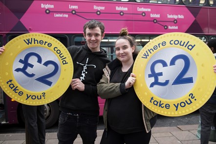 Beth & Adam, bus passengers enjoy travelling by bus for £2