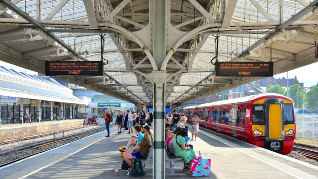 Customers asked to check before they travel if travelling by train this early May bank holiday as engineering work takes place to deliver a better railway across the south east: Eastbourne station platforms