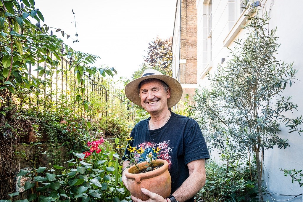 Garry McQuinn (pictured) won the Best Front Garden prize in Islington in Bloom 2021