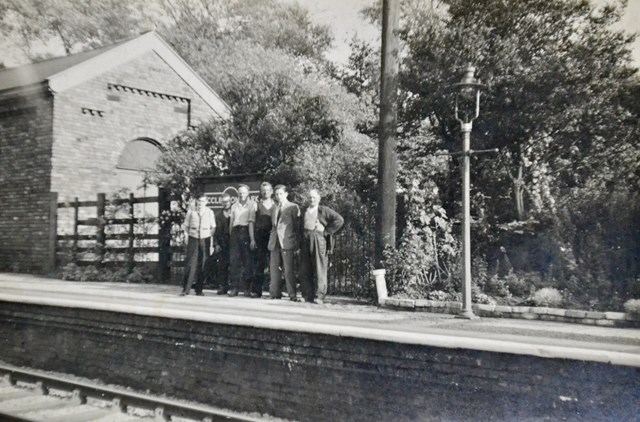 Russell Parsons (2nd from right) with his colleagues at Eccleston Park in Wigan circa 1954