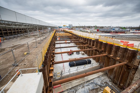 Tunnel portal site at Atlas Road, North London.