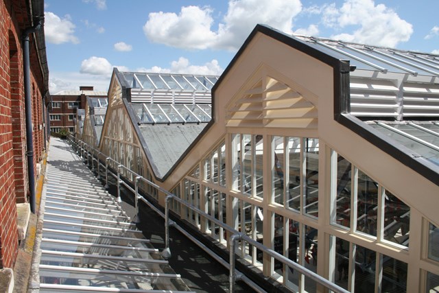 Portsmouth & Southsea Roof: The 160 year old glass roof at Portsmouth and Southsea station has been completely replaced, resulting in a lighter, brighter concourse for the thousands of passengers who pass through it each day.