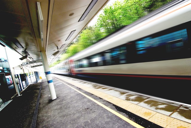 Train through station