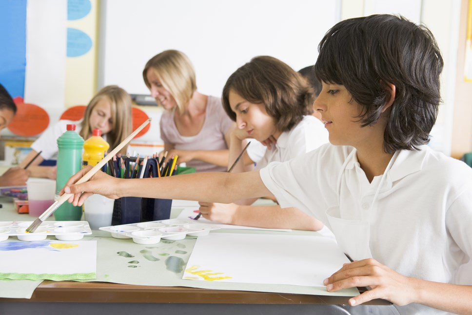 School children in a classroom