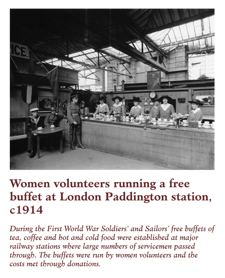 Buffet at London Paddington station during WWI