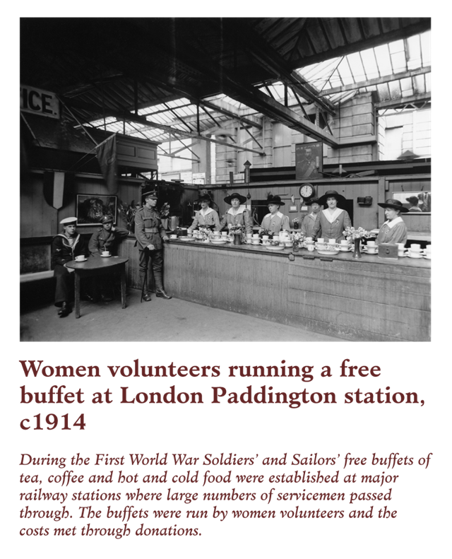 Buffet at London Paddington station during WWI