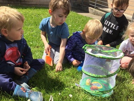 Lhanbryde nursery outdoors: Children learning outdoors in ELC setting