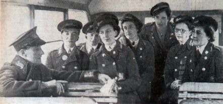 Then - Some of the first women drivers in Bristol undertake their initial training in March 1944 with their male training officer.