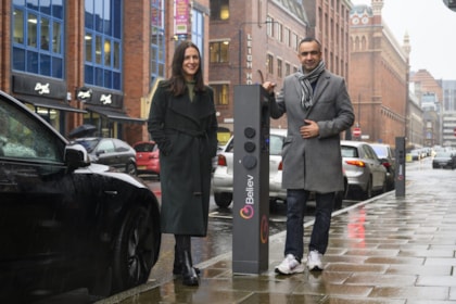 First on-street electric vehicle charge point plugs in
