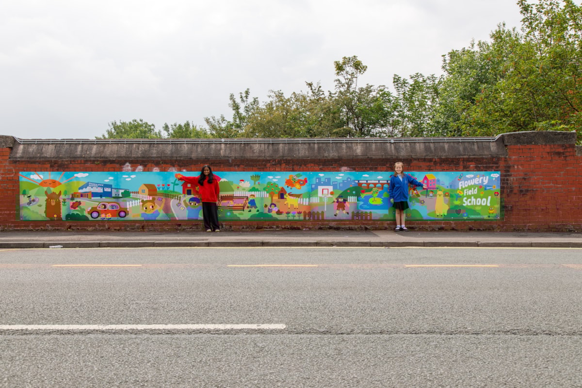 An image of the artwork created by pupils at Flowery Field Primary School