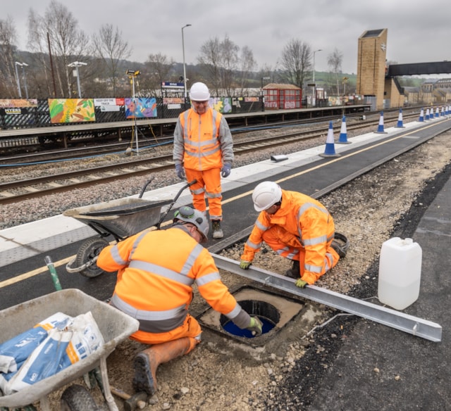 Platform work at Mirfield Station