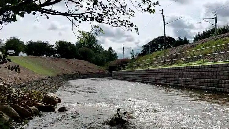 The finished embankment at Thrimby