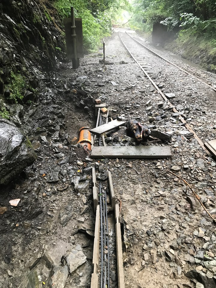 The Heart of Wales line after heavy rainfall