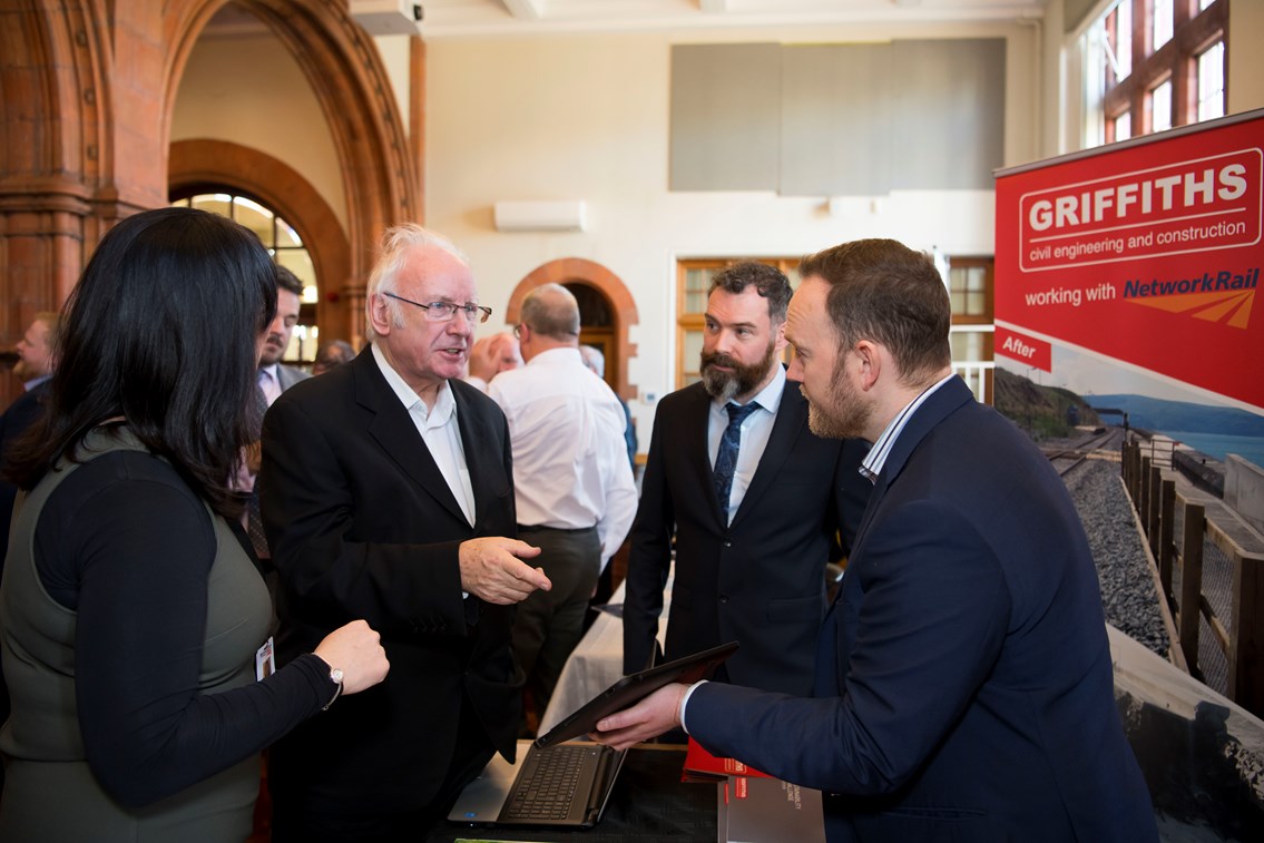 Assembly event celebrates the economic impact of the railway across Wales and Borders: Pete Waterman with Alun Griffiths