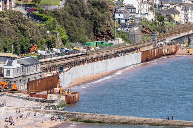 Good progress being made on second section of Dawlish sea wall