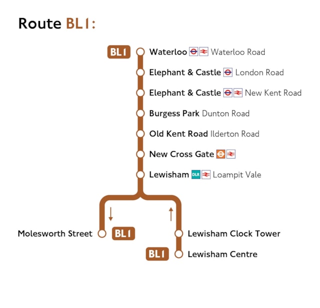 TfL Image - BL1 route map