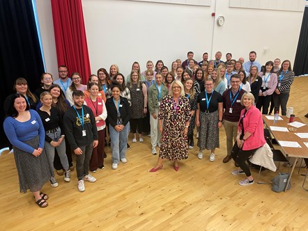 Moray's NQTs 2023 with Head of Education, Vivienne Cross