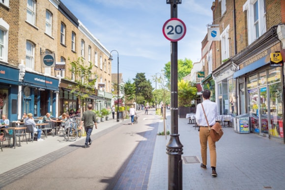 New data shows drop in people killed on roads four times greater in London than the rest of the country: TfL Image - 20mph street in Waltham