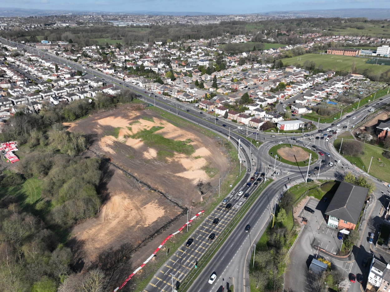 Dawsons Corner aerial photo before change