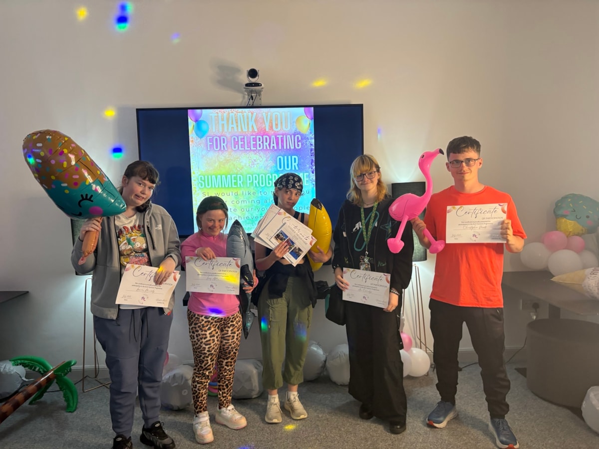 Young people with certificates