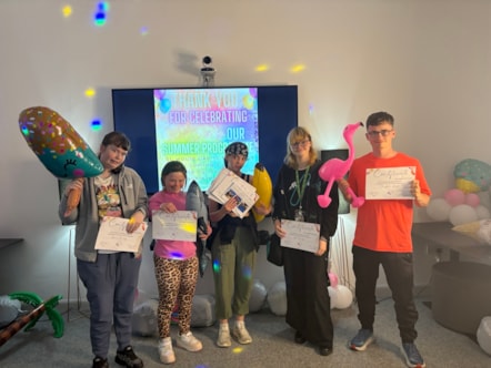 Young people with certificates