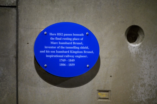 HS2 installs plaque in Euston Tunnel where it passes under the final resting place of Sir Marc Brunel and his son Isambard Brunel