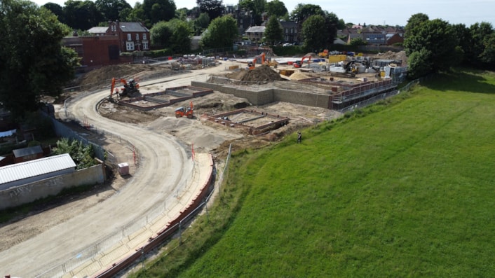 Armley 2: A view of a new housing scheme currently taking shape at a site off Moorfield Road in Armley, Leeds. Credit: Termrim Construction.