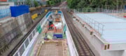 TfL Image - Deck adjacent to platform and platform foundations at Colindale station: TfL Image - Deck adjacent to platform and platform foundations at Colindale station