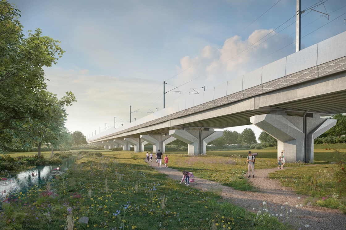 Balsall Common viaduct - polished parapet with full length pattern