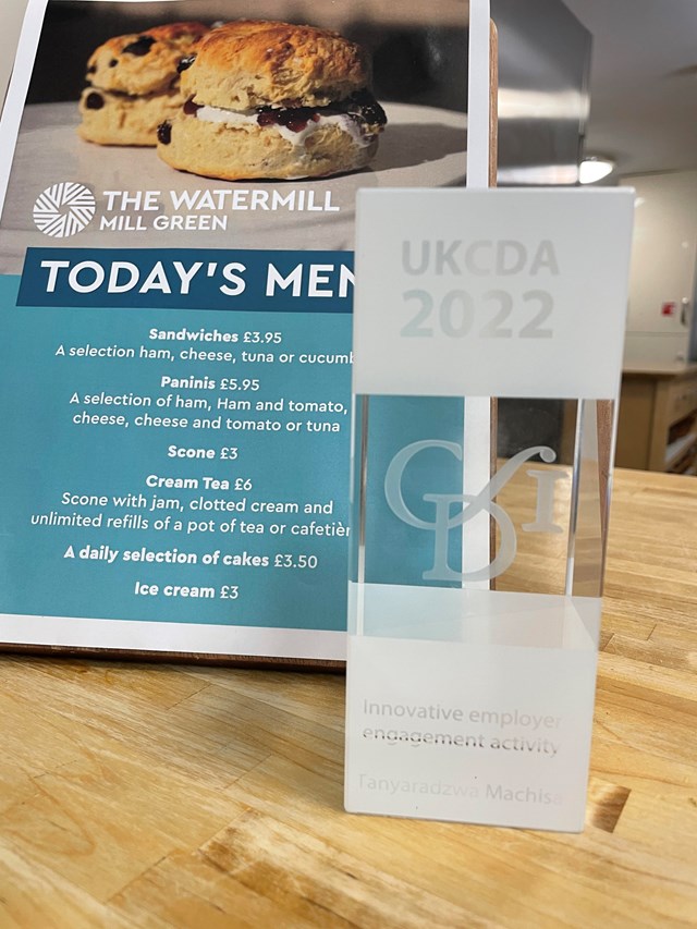 Award next to menu