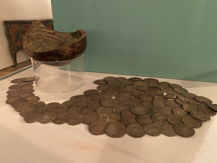 Money Talks hoards: The Temple Newsam Hoard, a pot of 200 silver shillings and sixpences found by coal miners working on the Leeds estate in 1959. They were buried during the English Civil War, most likely to keep them out of the hands of enemy soldiers.