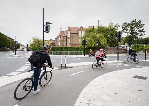 TfL Press Release - New section of cycle route opens in Deptford, as part of Cycleway 4 in southeast London: TfL Image -  Cycleway 4 Evelyn Street Launch Sept 2022