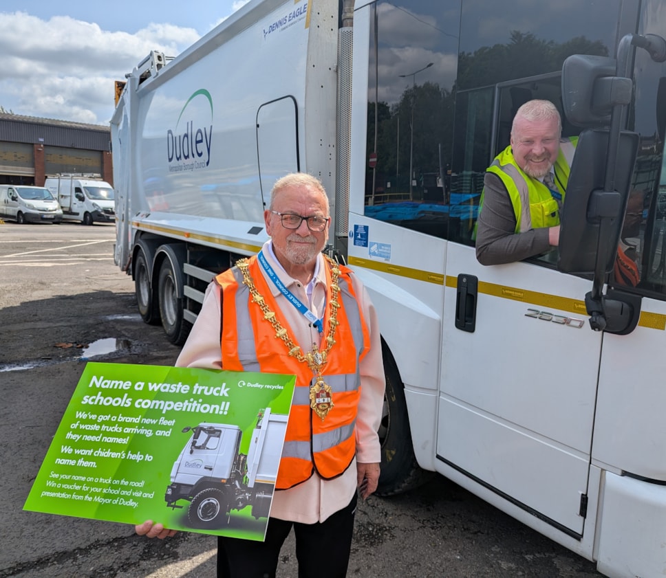 The Mayor of Dudley, Cllr Pete Lee, and Cllr Damian Corfield, cabinet member for neighbourhoods
