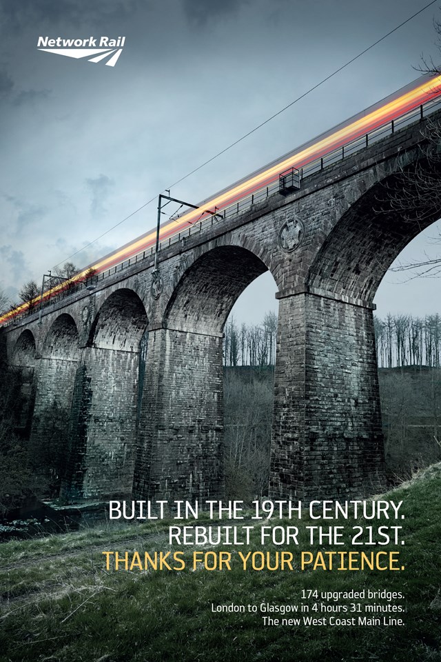 WEST COAST MAIN LINE – REBUILT FOR THE 21ST CENTURY (Cumbria): West Coast penrith bridge ad - generic