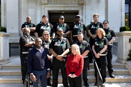 Cllr Una O'Halloran and Cllr Angelo Weekes with the Neighbourhood Patrol Team