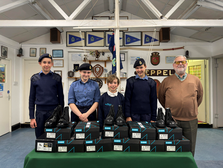 Bridport Sea Cadets with new boots